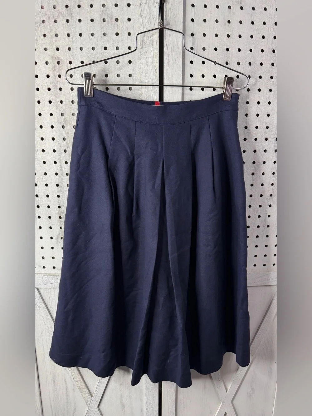 Boden Navy Blue Pleated A-Line Full Midi Skirt Classic Preppy Size 4 Office